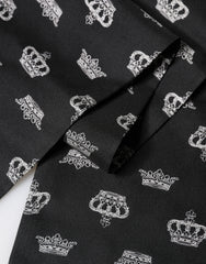 Black Silk Crown Fringes Neck Wrap Shawl 136cm X 15cm Scarf