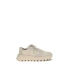 Beige Recycled Polyamide Athletic Sneakers
