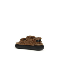 Brown Polyamide Slippers