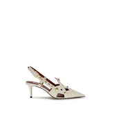 Beige Goatskin High Heel Pumps