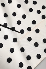 White Black Polka Dot Neck Wrap Foulard 165.5cmx32cm Scarf