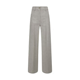 Gray Viscose Casual Pants