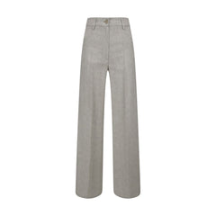 Gray Viscose Casual Pants