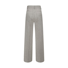 Gray Viscose Casual Pants