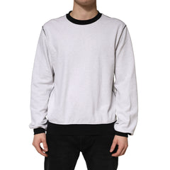 Light Grey Cotton Crewneck Sweatshirt Sweater