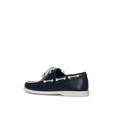 Blue Calfskin Slip-On Loafers