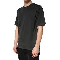 Black Cotton Crewneck Short Sleeve T-Shirt