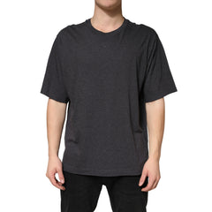 Dark Grey Cotton Crewneck Short Sleeve