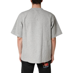 Grey Cotton Crewneck Short Sleeve T-Shirt