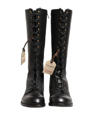Re-Edition Black Leather Lace Up Boots Shoes