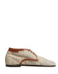 Denim Navajo Lace-Up Leather Dress Derby Shoes