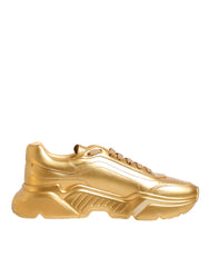 Gold Leather Daymaster Chunky Sneakers Shoes