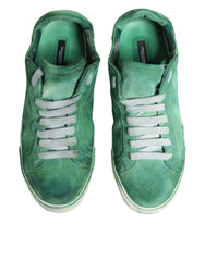 Green Suade DG Logo Sole Low Top Sneakers Shoes