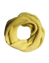 Yellow Cotton Knitted Neck Foulard 270cm x 31cm Men Scarf