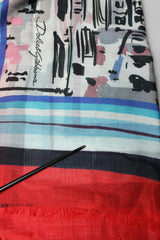 Multicolor Milano Print Cashmere 134cm x 130cm Men Scarf