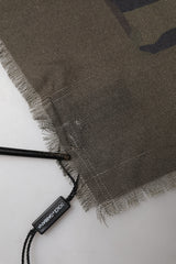 Green Camouflage Logo Cashmere 138cm x 137cm Men Scarf