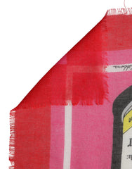 Pink DG Amore Print Neck Square Shawl 140cm x 135cm Scarf