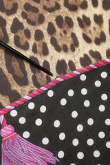Multicolor Leopard Polka Dot Stole 180cm x 135cm Scarf