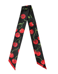 Black Cherry Silk Neck Wrap Stole 100cm x 6cm Scarf
