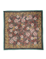 Multicolor Floral Cashmere Square Stole Scarf