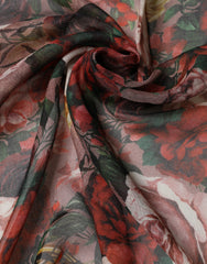 Multicolor Floral Cashmere Square Stole 134cmx134cm Scarf