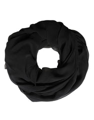 Black Silk Neck Wrap Shawl Stole 167cm x 126cm Scarf
