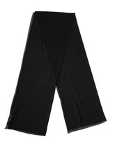 Black Silk Neck Wrap Shawl Stole 200cm x 64cm Scarf