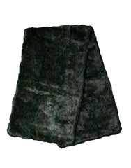 Black Green Stripe Fur Shawl Neck Wrap 180cm x49cm Scarf
