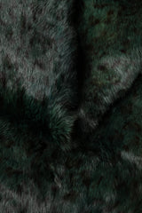 Black Green Stripe Fur Shawl Neck Wrap 180cm x49cm Scarf