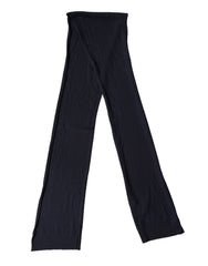 Black Wool Knitted Shawl Neck Wrap 200cm x 25cm Scarf