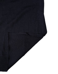 Black Wool Knitted Shawl Neck Wrap 200cm x 25cm Scarf