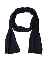 Black Wool Knitted Shawl Neck Wrap 200cm x 25cm Scarf