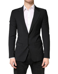 Black MARTINI Single Breasted Tuxedo Blazer