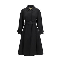 Black Cotton Trench Coat