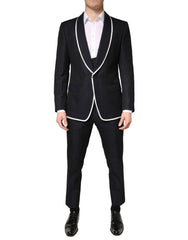 Black White Single Breasted SICILIA Men 3 Piece Suit