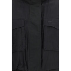 Black Nylon Sleveless Jacket