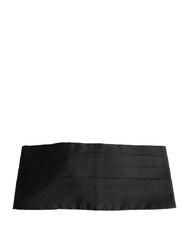 Black 100% Silk Wide Belt Waist Cummerbund
