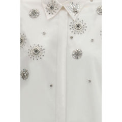 White Calf Leather Bos Taurus Pattern Shirt