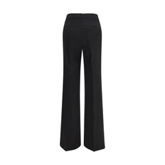 Black Fleece Wool Flared Pants