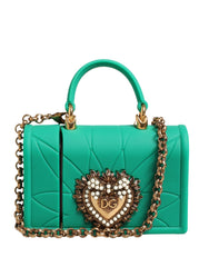 Green Silicone Devotion Heart Bag Gold Chain Airpods Case