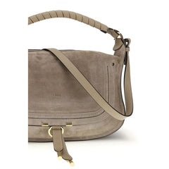 Beige Calf Leather Bos Taurus Shoulder Bag