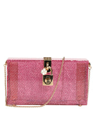 Pink DOLCE BOX Clutch Crossbody Women Evening Borse Bag