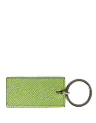Green Calf Leather DG Logo Metal Ring Keyring Keychain