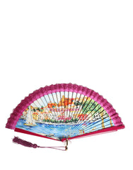 Multicolor Scenery Decorative Folding WoodCotton Hand Fan
