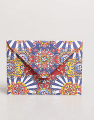 Multicolor Carretto Siciliano Envelope Post Card Holder
