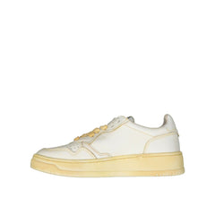 White Leather Low Top Sneakers