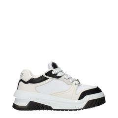 White Leather Low Top Sneakers