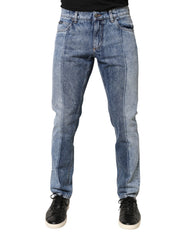 Two Tone Blue Cotton Regular Men Denim Jeans