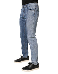 Two Tone Blue Cotton Regular Men Denim Jeans
