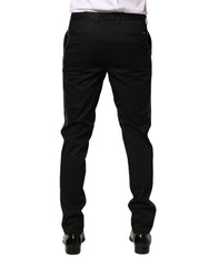 Black Cotton Skinny Men Dress Trouser Pants